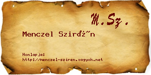 Menczel Szirén névjegykártya